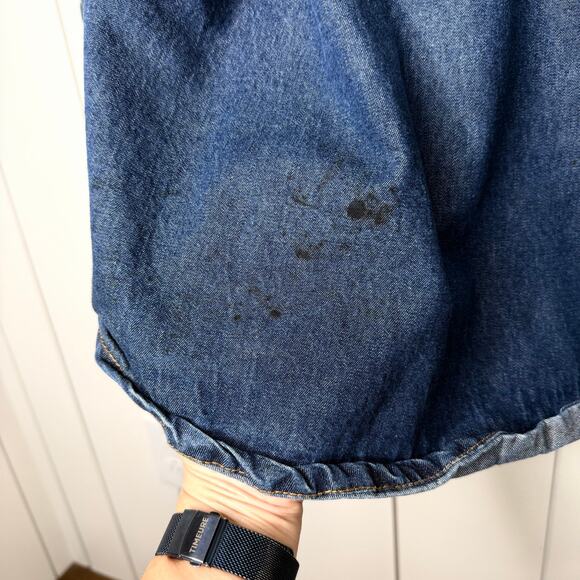 Black Stallion FR Denim Work Shirt Medium Snap Front Utility - Picture 14 of 16